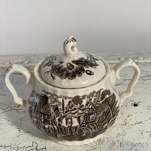 Myott Royal Mail Brown Covered Sugar Bowl